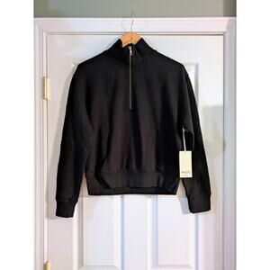 Black 1/2 Zip Funnel Neck Mate The Label NWT     Read description XS Women
